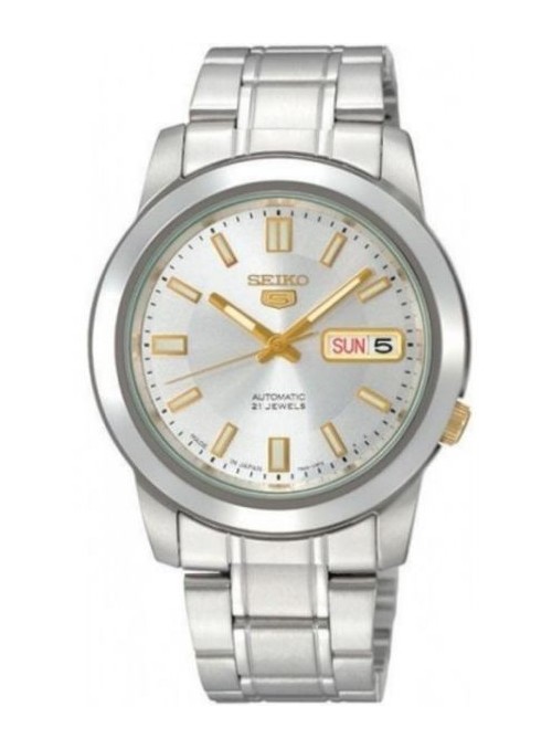 Seiko 5 Men's Silver Automatic Dial Stainless Steel Band Watch [SNKK 09-J1]