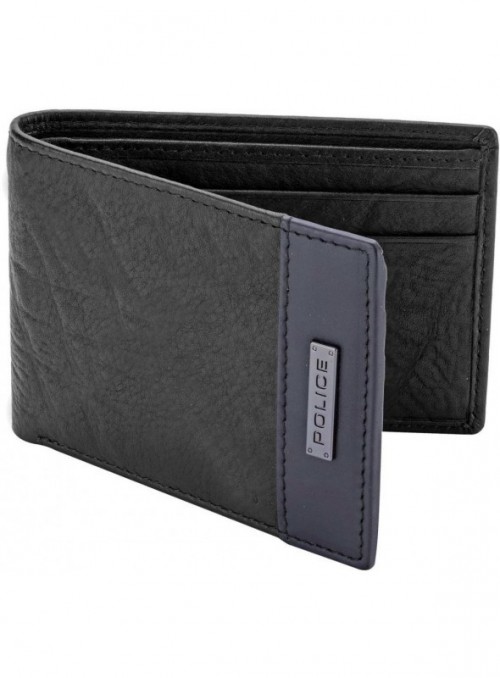 Police Blue Leather For Men - Bifold Wallets Small size