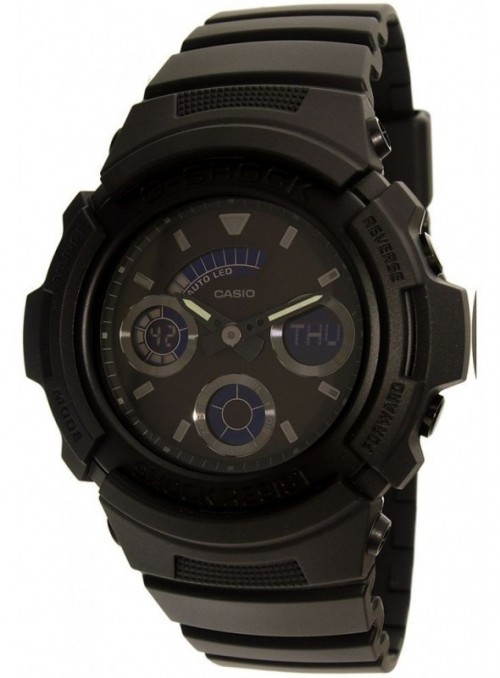 Casio G-Shock Men's Black Dial Silicone Band Watch - AW591BB-1A