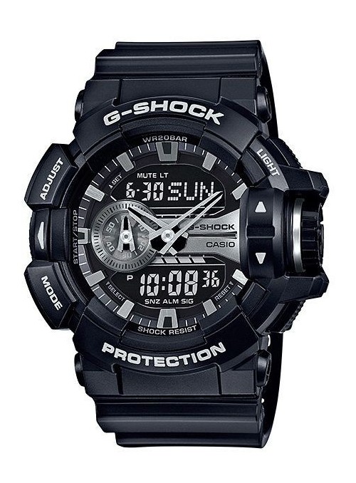 Casio G-Shock Men&#039;s Black Ana-Digi Dial Resin Band Watch - GA-400GB-1ADR