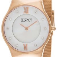 Ecstacy Women White Dial Rose Gold Plated Band Watch